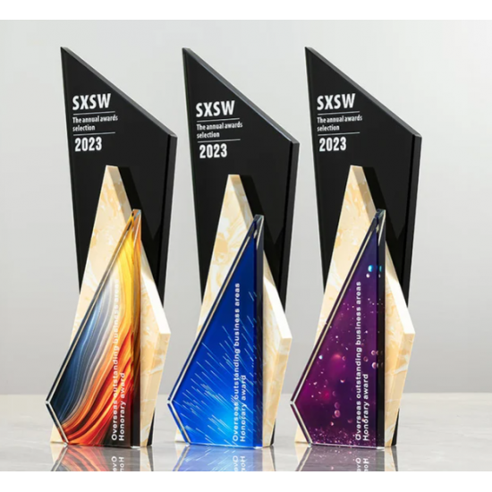 Trophée cristal et marbre A2