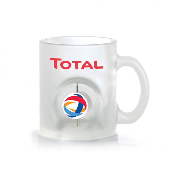 Glass spinner mug